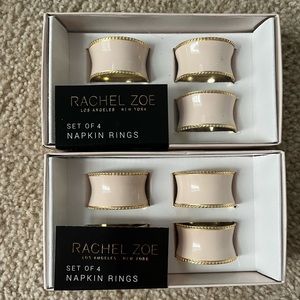 Rachel Zoe Blush Gold Napkin Rings Set of 8
